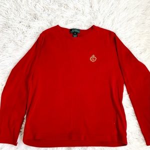 Women’s Ralph Lauren red long sleeve shirt